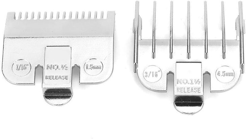 woobles Universal Comb Attachment for Hair Clipper, 1.5mm 4.5mm Professional Stainless Steel Cutting Guide Comb Set(Silver) - Image 1